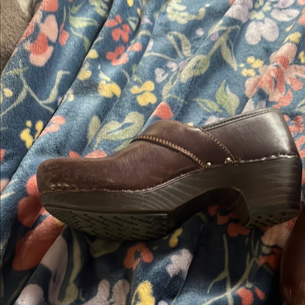Brown Leather Clogs